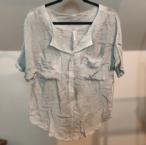 Free People- Washed Olive Shirt - Picture 1 of 5